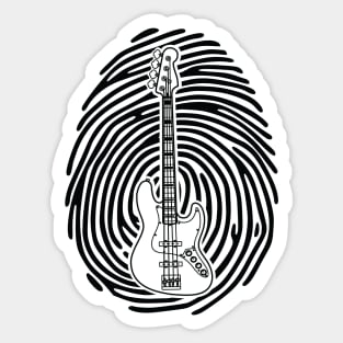 Fingerprint Bass Guitar Outline Light Theme Sticker